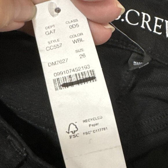 J.Crew Women's 26 1996 Denim Wide Leg Trouser Jeans Black NWWT Inseam 31.5' - Picture 9 of 16
